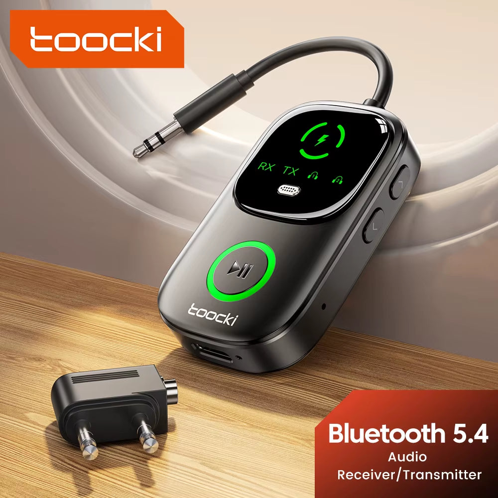 Bluetooth 5.4 Audio Reciever Transmitter RT/TX 2 in 1 Adapter for TV Earphones Cars Flights 3.5Mm AUX Bluetooth Dongle