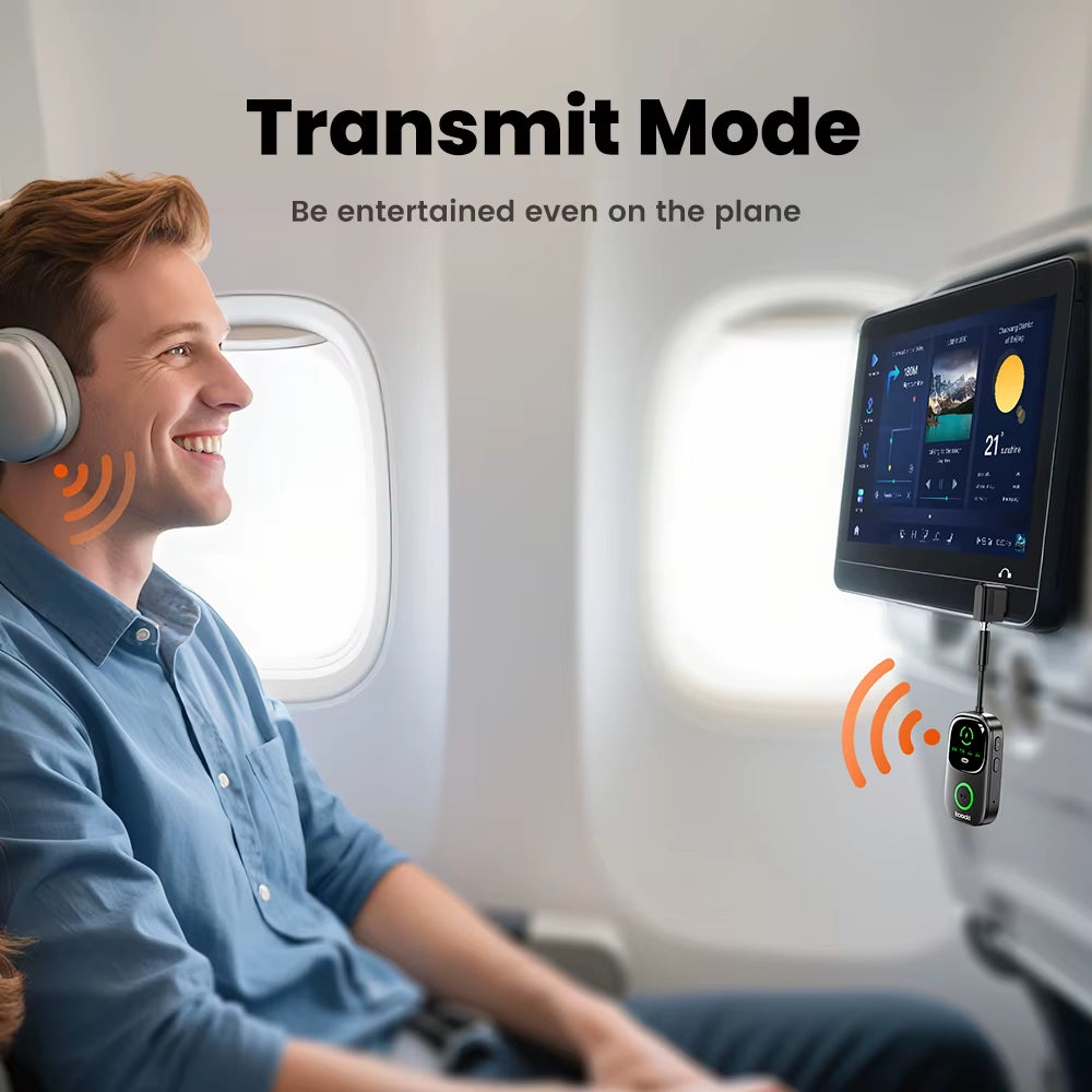 Bluetooth 5.4 Audio Reciever Transmitter RT/TX 2 in 1 Adapter for TV Earphones Cars Flights 3.5Mm AUX Bluetooth Dongle