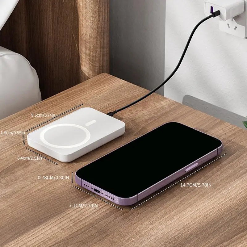 5000Mah Magnetic Power Bank Magsafe Wireless Fast Charger for Iphone 12–17 Pro/Pro Max, Compact Portable Battery Pack