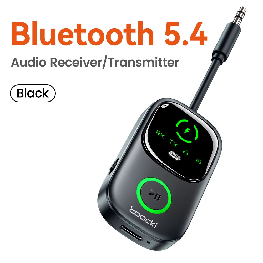 Bluetooth 5.4 Audio Reciever Transmitter RT/TX 2 in 1 Adapter for TV Earphones Cars Flights 3.5Mm AUX Bluetooth Dongle