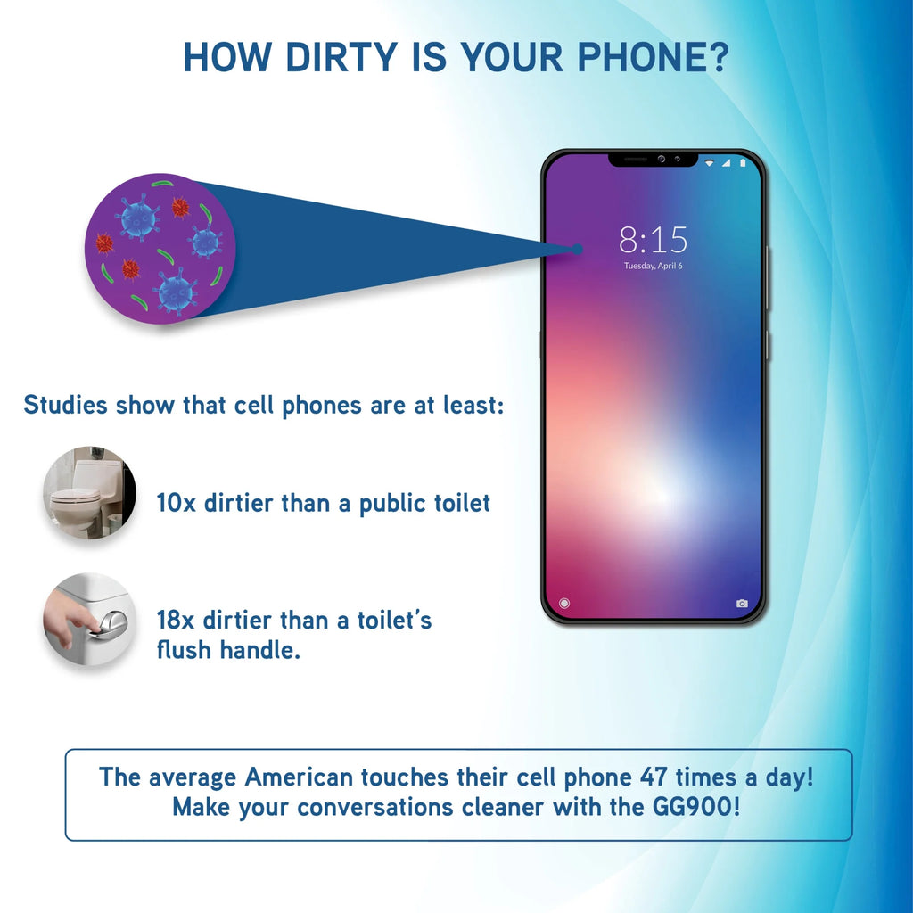 Germ Guardian UV-C Phone Sanitizer and Disinfectant for Phones, Keys and Glasses, GG900