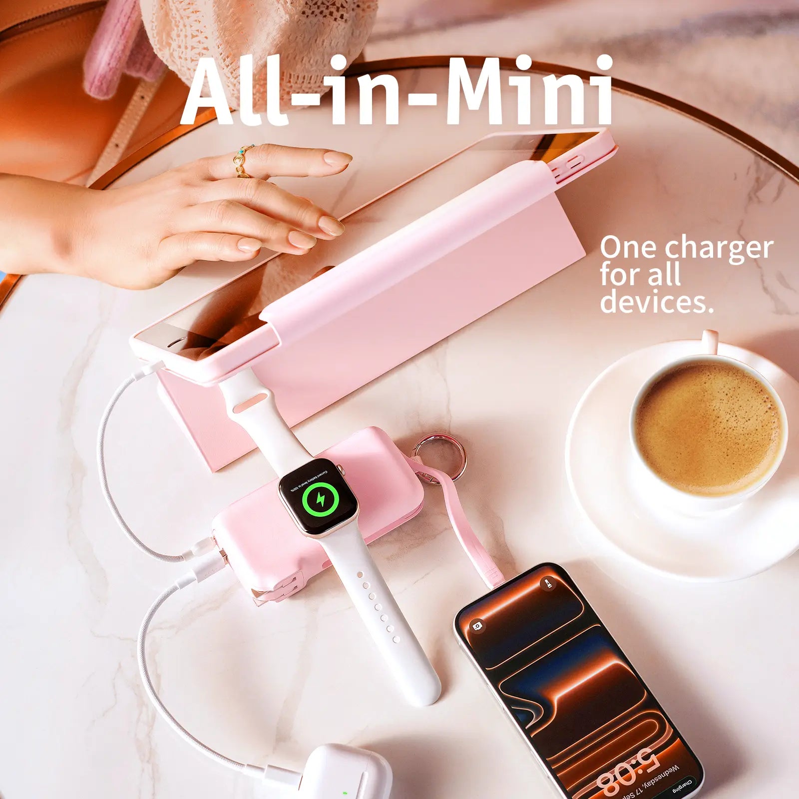 RORRY Flow Portable Charger 10000Mah 40W Fast Charging Power Bank with USB C Cable & Foldable Plug for Iphone 17/16/15 Apple Watch Ipad Macbook Travel Essentials Tiktokshopspringglowup