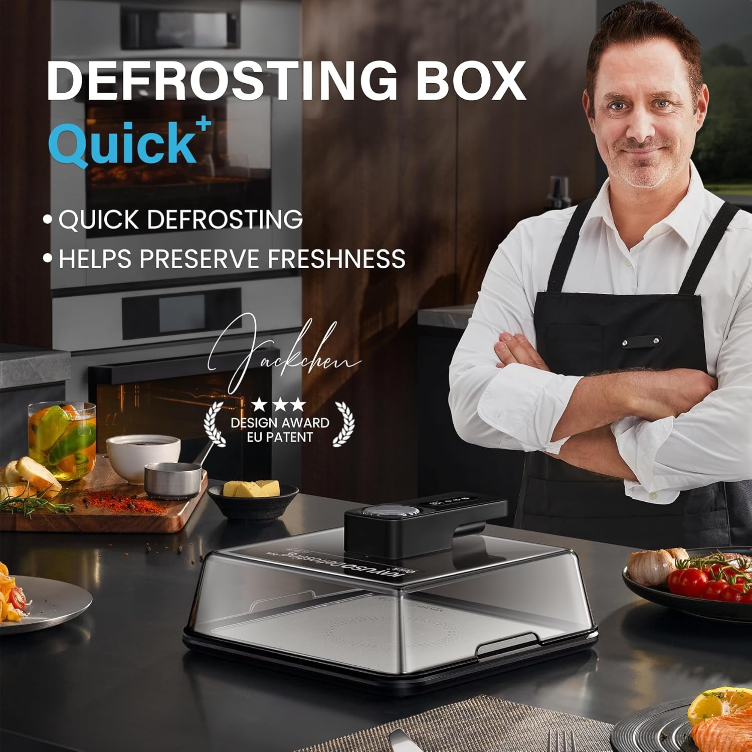 Effortless Thawing with the KAYUSO Rechargeable Quick Defrosting Tray - Timed Thawing Solution for Meats, Seafood, and Poultry in Just 10 Minutes!